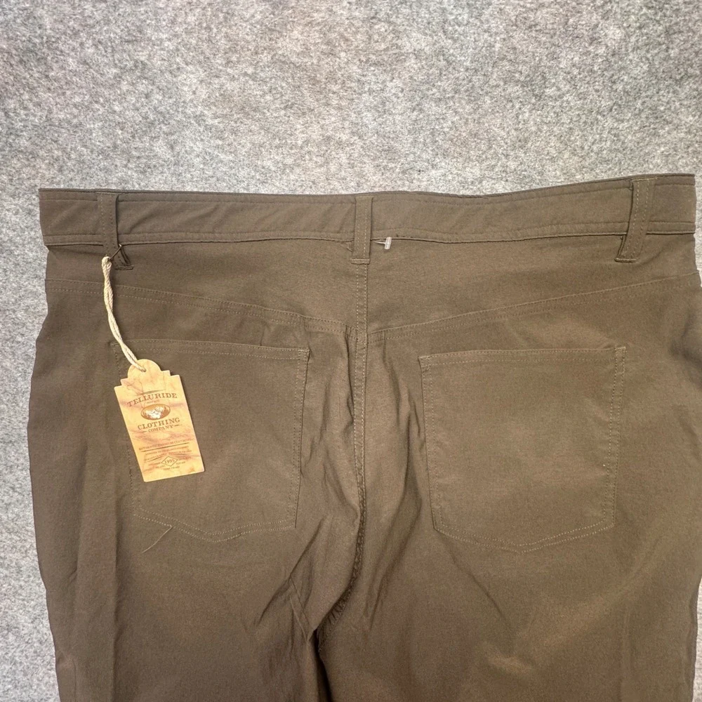 Telluride Clothing Company Mens Brown Stretch Straight Leg Pants 38x32 New - Picture 9 of 10